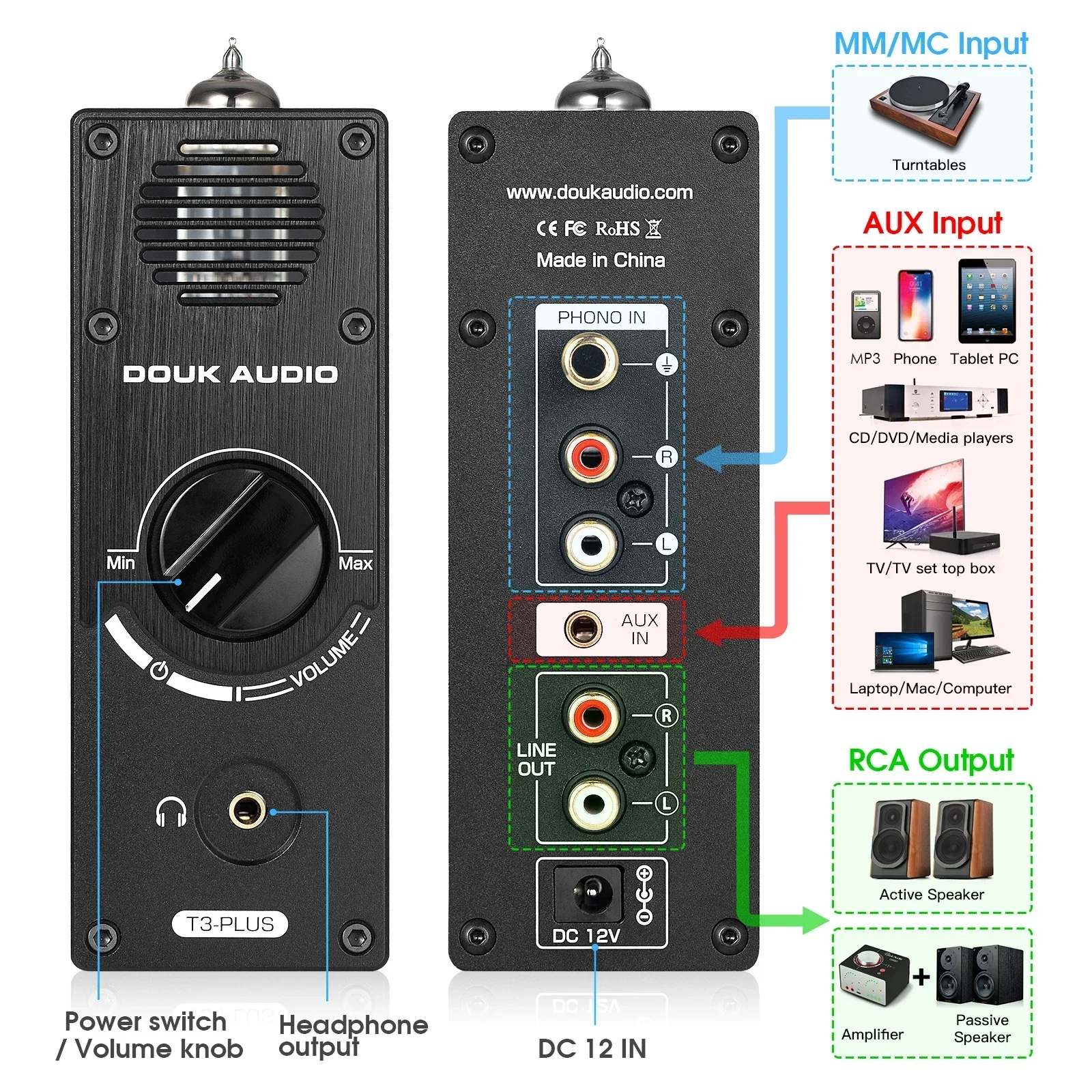 Nobsound T3 Plus Mini Vacuum T - Tube Phono Stage Mm Mc ulasan dan harga